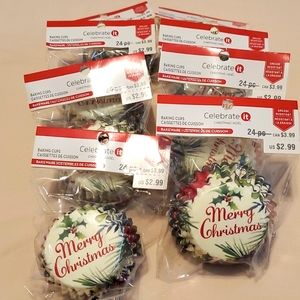 8 Sets "Merry Christmas " Baking Cups